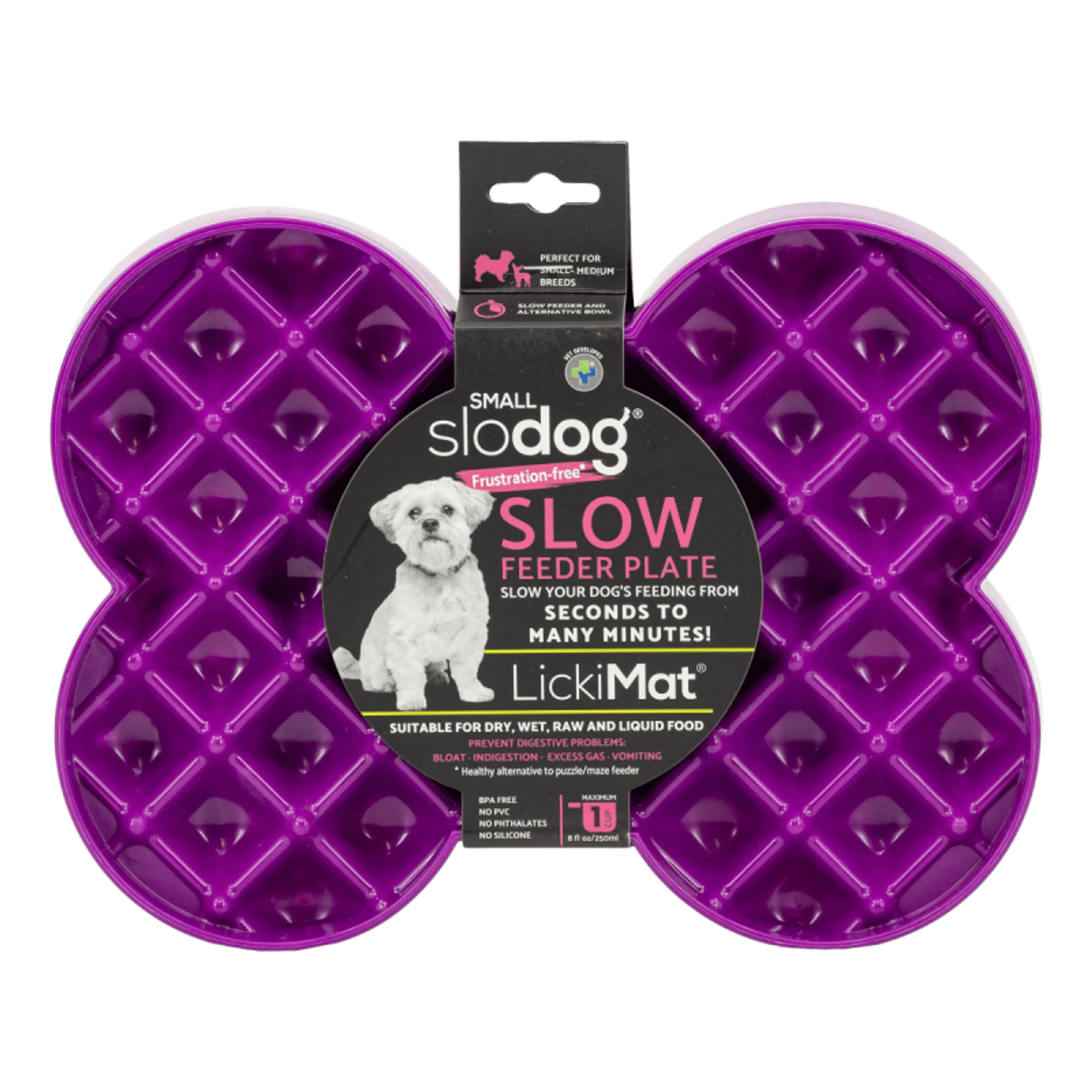 Miska slow food spowalniająca jedzenie SMALL SLODOG® fioletowa