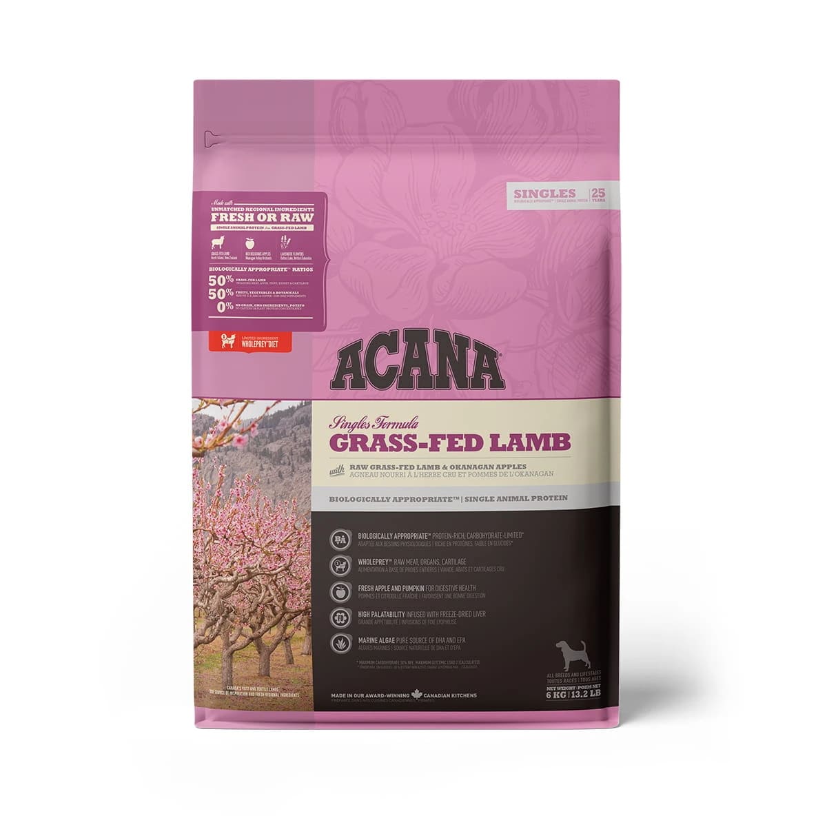 ACANA GRASS-FED LAMB DOG 6kg - monobiałkowa karma dla psa, jagnięcina i jabłko