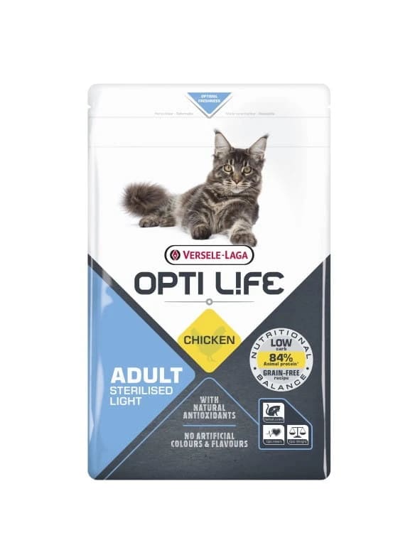 Opti Life Sterilised/Light 1kg + 1kg GRATIS!!!!- karma dla dorosłych, sterylizowanych kotów