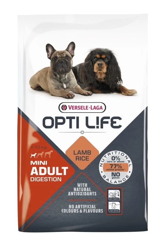 Opti Life Adult Digestion Mini 7,5 kg - karma dla dorosłych psów ras małych i miniaturowych z wrażliwym układem pokarmowym ( jagnięcina ) 7,5kg