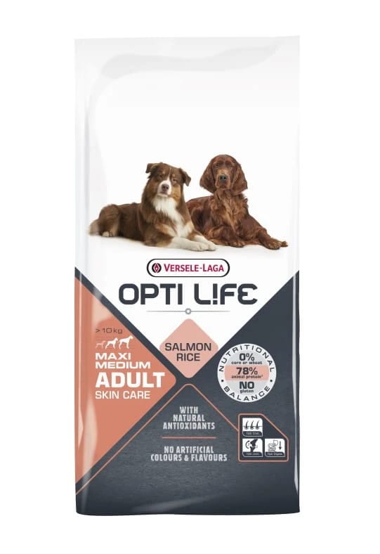 Opti Life Adult Skin Care Medium & Maxi 12,5 kg - karma dla dorosłych psów ras średnich i dużych z wrażliwą skórą