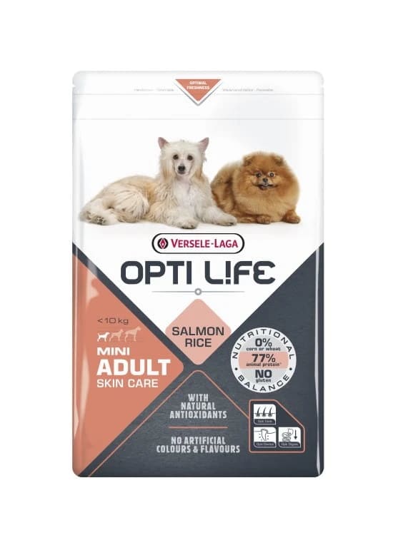 Opti Life Adult Skin Care Mini 7,5 kg - karma dla dorosłych psów ras małych i miniaturowych z wrażliwą skórą ( łosoś )