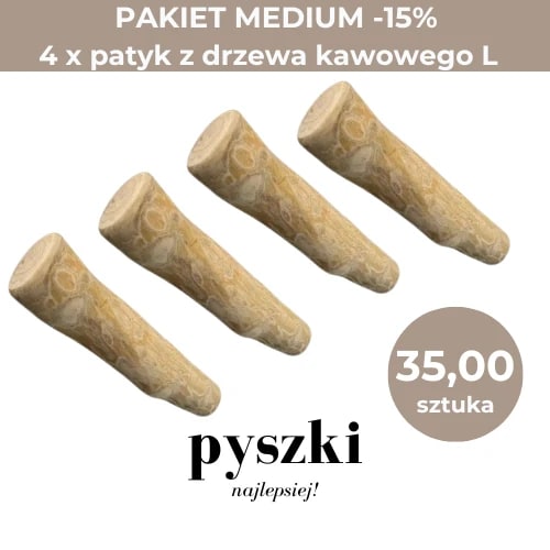 PAKIET MAXI Patyk z Drzewa Kawowego PYSZKI L x4