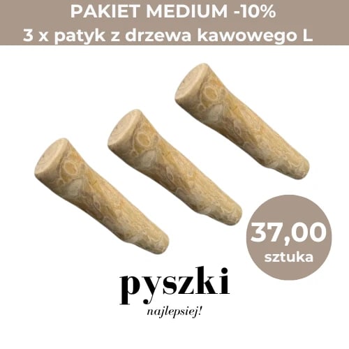 PAKIET MEDIUM Patyk z Drzewa Kawowego PYSZKI L x3