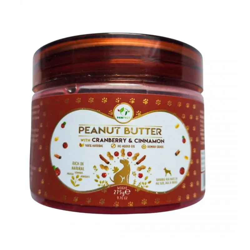 PAWFECT Peanut Butter CRANBERRY & CINNAMON Masło orzechowe z żurawiną i cynamonem 275g