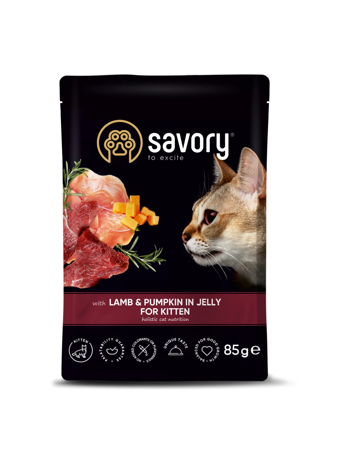 Savory Cat Kittens Lamb&Pumpkin Jelly Karma Mokra Dla Kociąt z Jagnięciną i Dynią w Galaretce 85 g