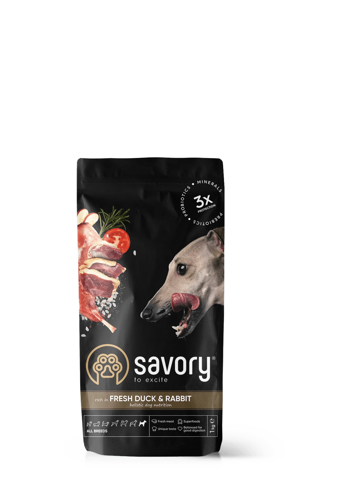 Savory Dog Adult All Breeds Rabbit&Duck Karma Sucha Dla Dorosłych Psów Wszystkich Ras z Królikiem i Kaczką 1 kg