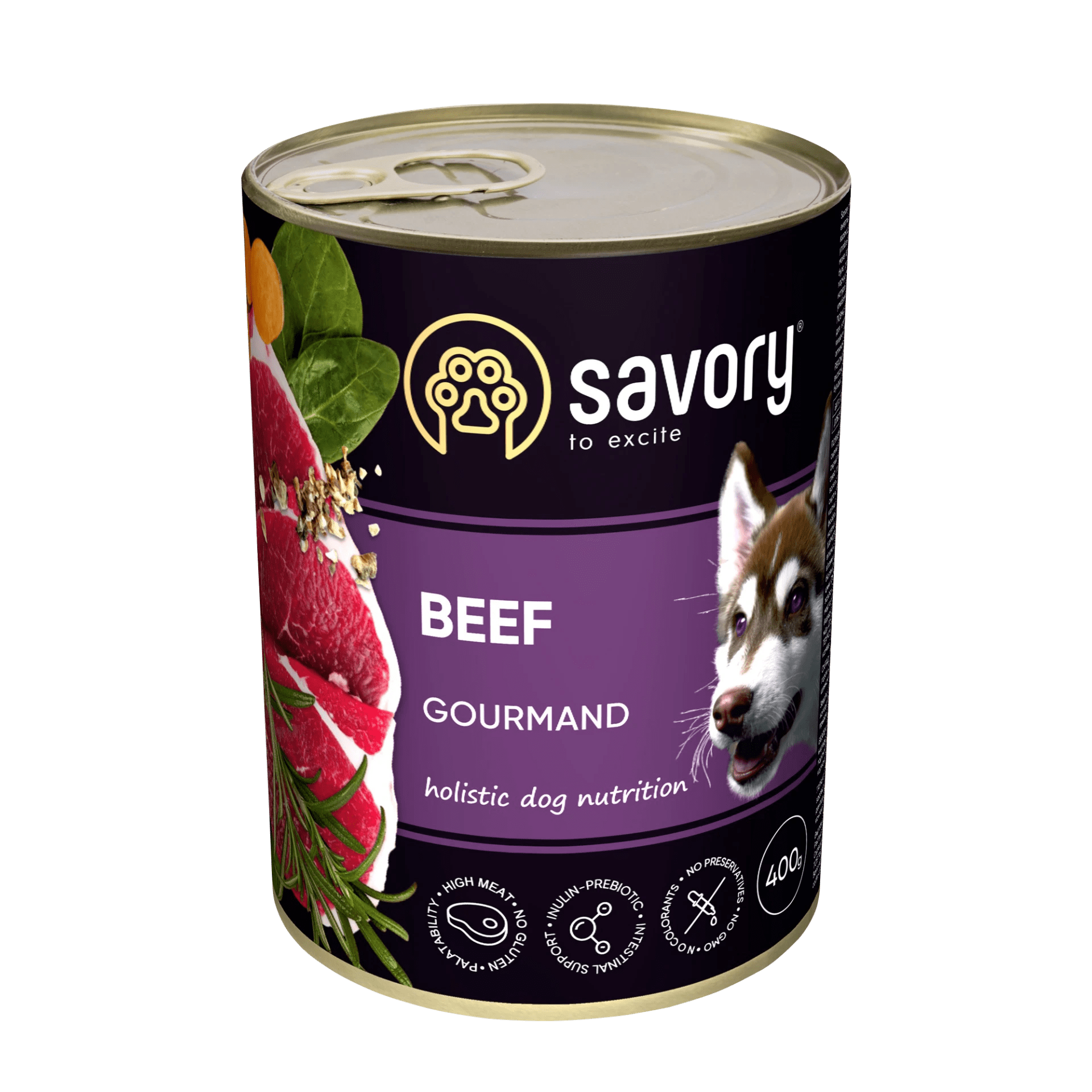 Savory Dog Adult Mono Beef Karma Mokra Monoproteinowa Dla Dorosłych Psów Wszystkich Ras z Wołowiną 400 g