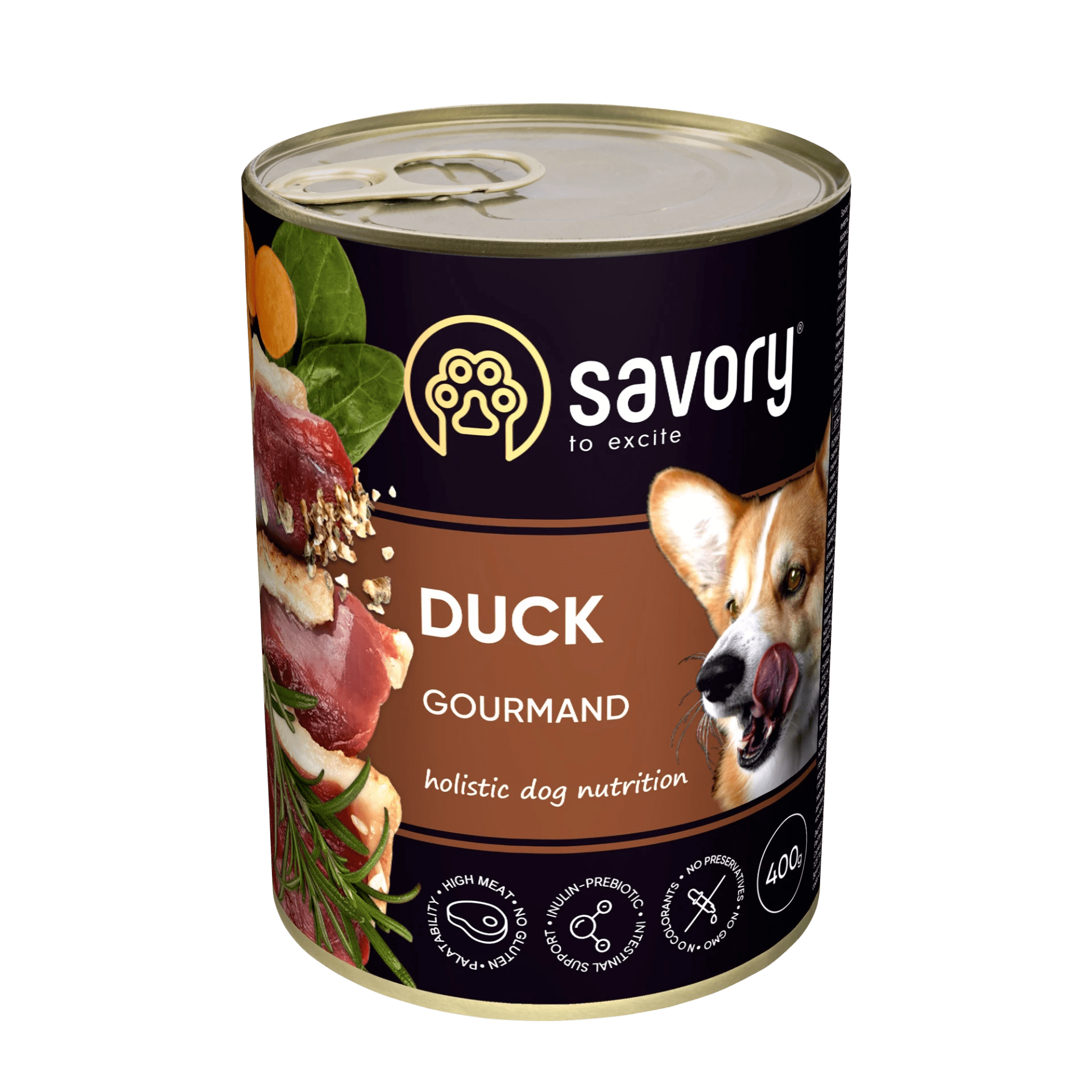 Savory Dog Adult Mono Duck Karma Mokra Monoproteinowa Dla Dorosłych Psów Wszystkich Ras z Kaczką 400 g