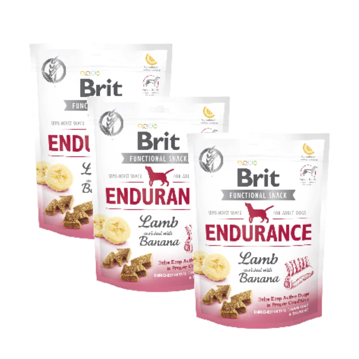 ZESTAW 3 x Brit Care Dog Functional Snack Endurance Lamb 150g