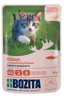 Bozita kitten kawałki w sosie z łososiem 85g