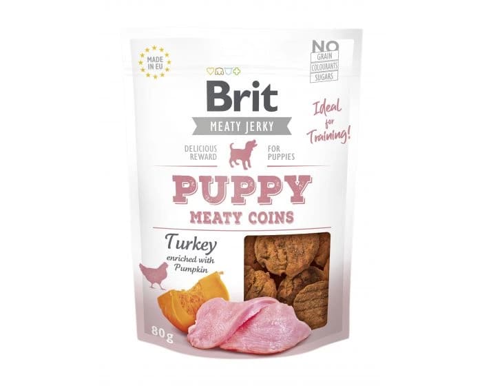 Brit Jerky Snack Turkey Meaty coins for Puppies 80g