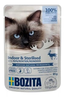 Bozita indoor & sterilised kawałki w sosie z reniferem 85g