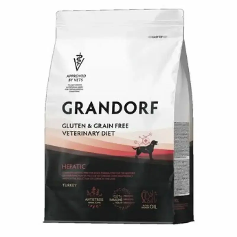 GRANDORF DOG VET HEPATIC – INDYK
Pełnoporcjowa karma dietetyczna wspomagająca pracę wątroby 1 kg