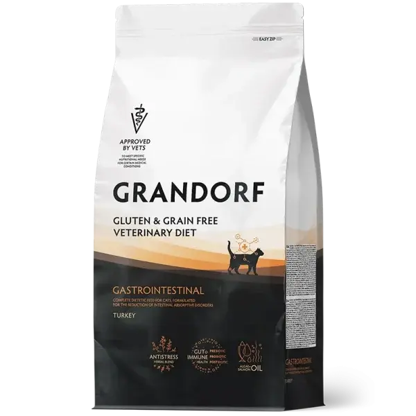 GRANDORF GASTROINTESTINAL TURKEY- karma weterynaryjna z indykiem dla kotów dorosłych z problemami trawiennymi 2kg 