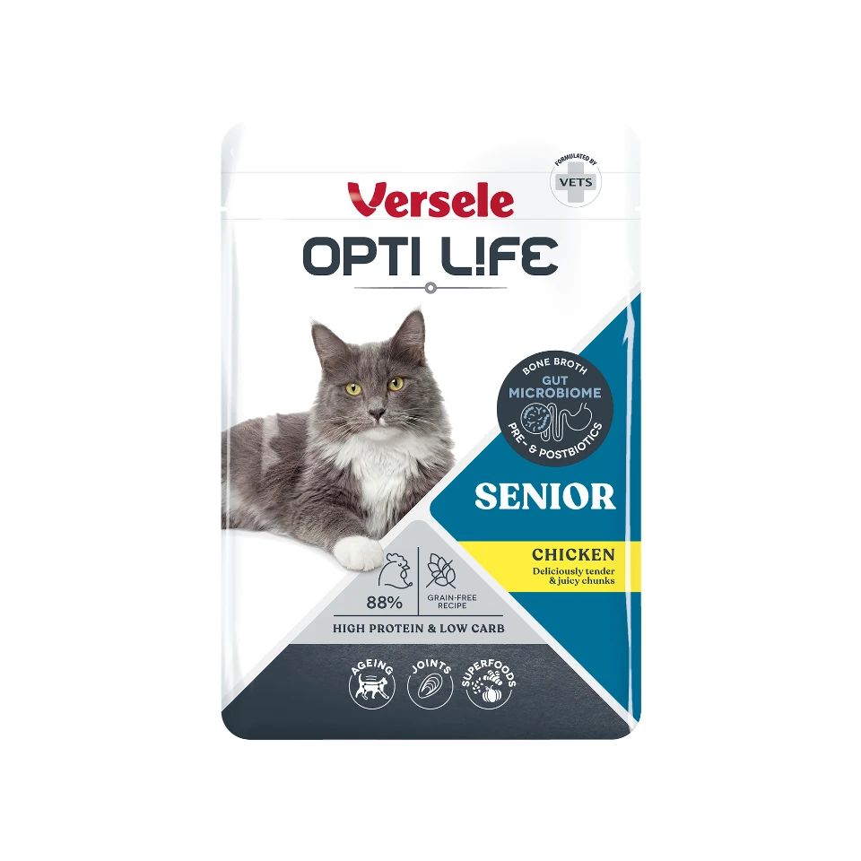 OPTI LIFE Cat Senior Chicken Chunks in Broth – mokra karma dla starszego kota 85 g