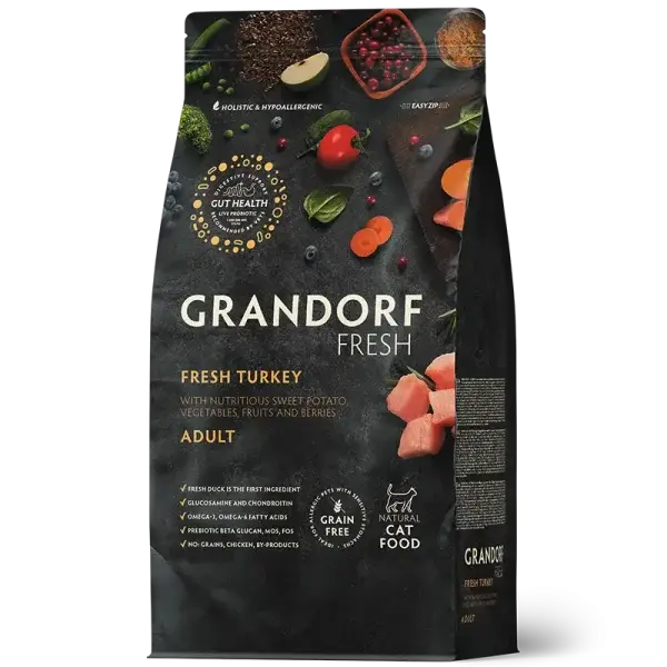 GRANDORF FRESH TURKEY- karma z indykiem  dla kotów dla dorosłych 400g
