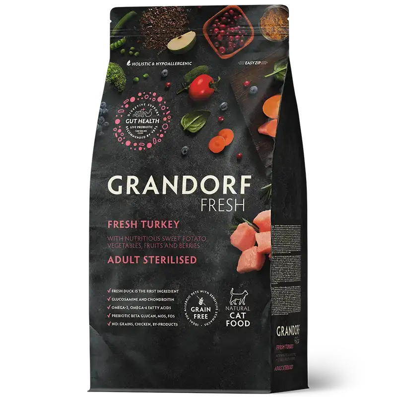 GRANDORF FRESH TURKEY- karma z indykiem dla kotów sterylizowanych  lub starszych 2kg
