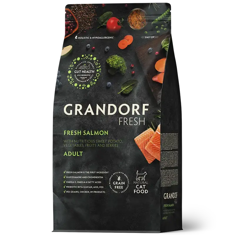 GRANDORF FRESH SALMON- karma z łososiem dla kotów dorosłych, skłonnych do alergii 400g