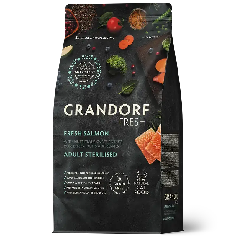 GRANDORF FRESH SALMON- karma z łososiem dla kotów dla dorosłych kotów sterylizowanych lub starszych 400g