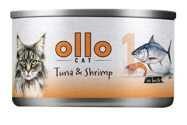 Ollo Cat nr 1 tuńczyk i krewetki 70g - karma mokra dla kota w sosie własnym