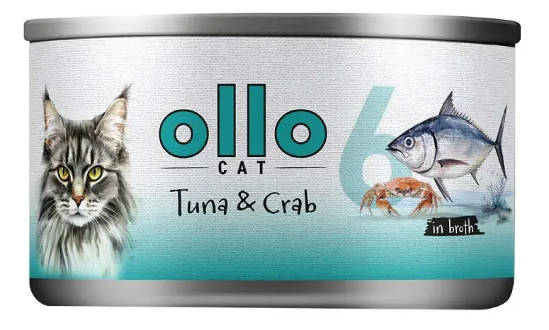 Ollo Cat nr 6 tuńczyk i krab 70g - karma mokra dla kota w sosie własnym