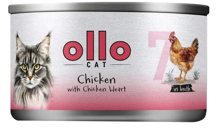 Ollo Cat nr 7 kurczak z sercami 70g - karma mokra dla kota w sosie własnym