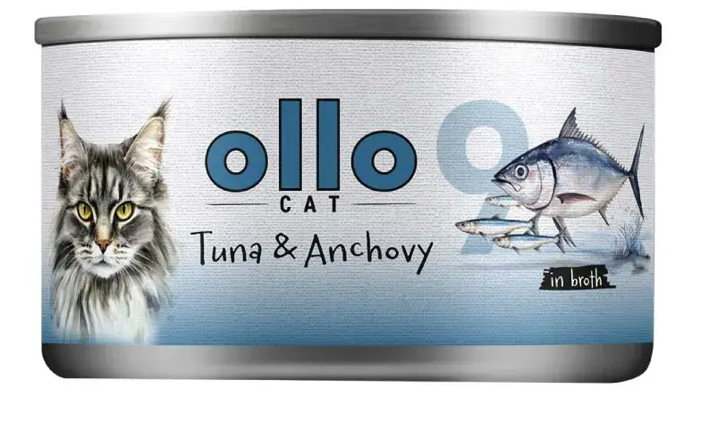 Ollo Cat nr 9 tuńczyk i anchoise 70g - karma mokra dla kota w sosie własnym