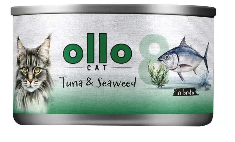Ollo Cat nr 8 tuńczyk i wodorosty 70g - karma mokra dla kota w sosie własnym