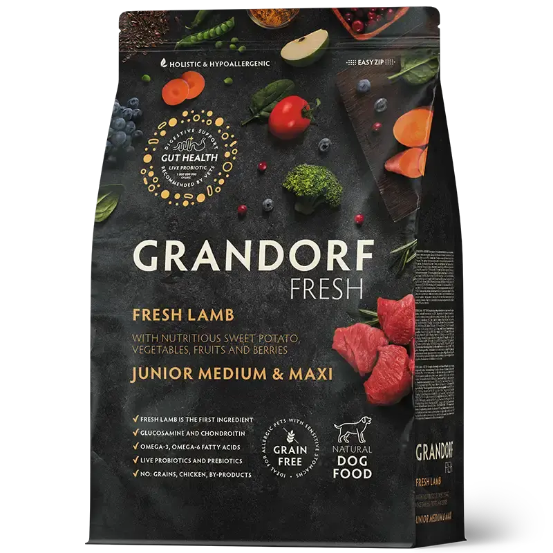GRANDORF FRESH LAMB- karma z jagnięciną dla juniorów średnich i dużych ras 10kg 