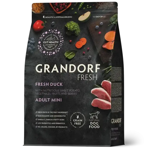 GRANDORF FRESH DUCK- karma z kaczką dla dorosłych psów małych ras  3kg