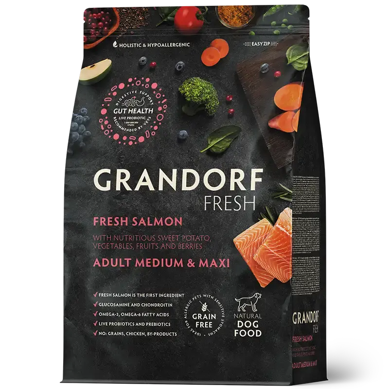 GRANDORF FRESH SALMON- karma z łososiem dla dorosłych psów średnich i dużych ras 1kg
